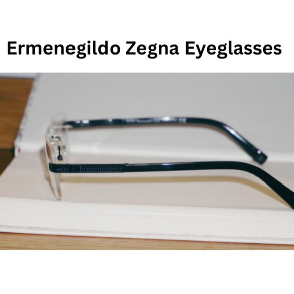 New Rimless Ermenegildo Zegna Men's Eyeglasses Black - Picture 2 of 9